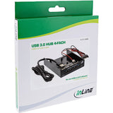 Panel Frontal Inline De 4 Puertos Usb 3.0 Para Ranura Para Disquete De 3,5" Negro