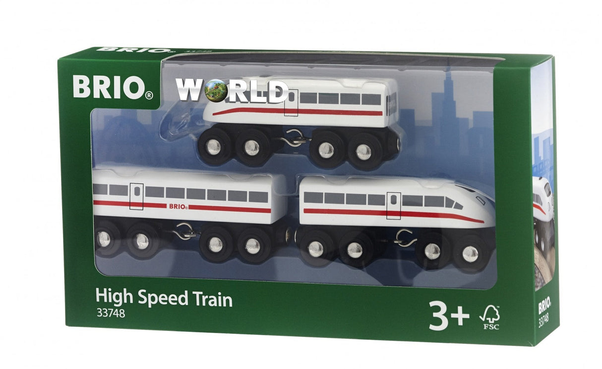 Brio World World Deck Train Con Sonido, Tocando Vehículo Blanco/Negro, 3 Partes 33748