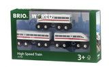 Brio World World Deck Train Con Sonido, Tocando Vehículo Blanco/Negro, 3 Partes 33748