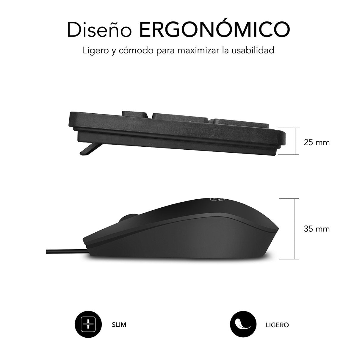 Teclado Y Ratón Subblim Combo Business Cssk01 Negro