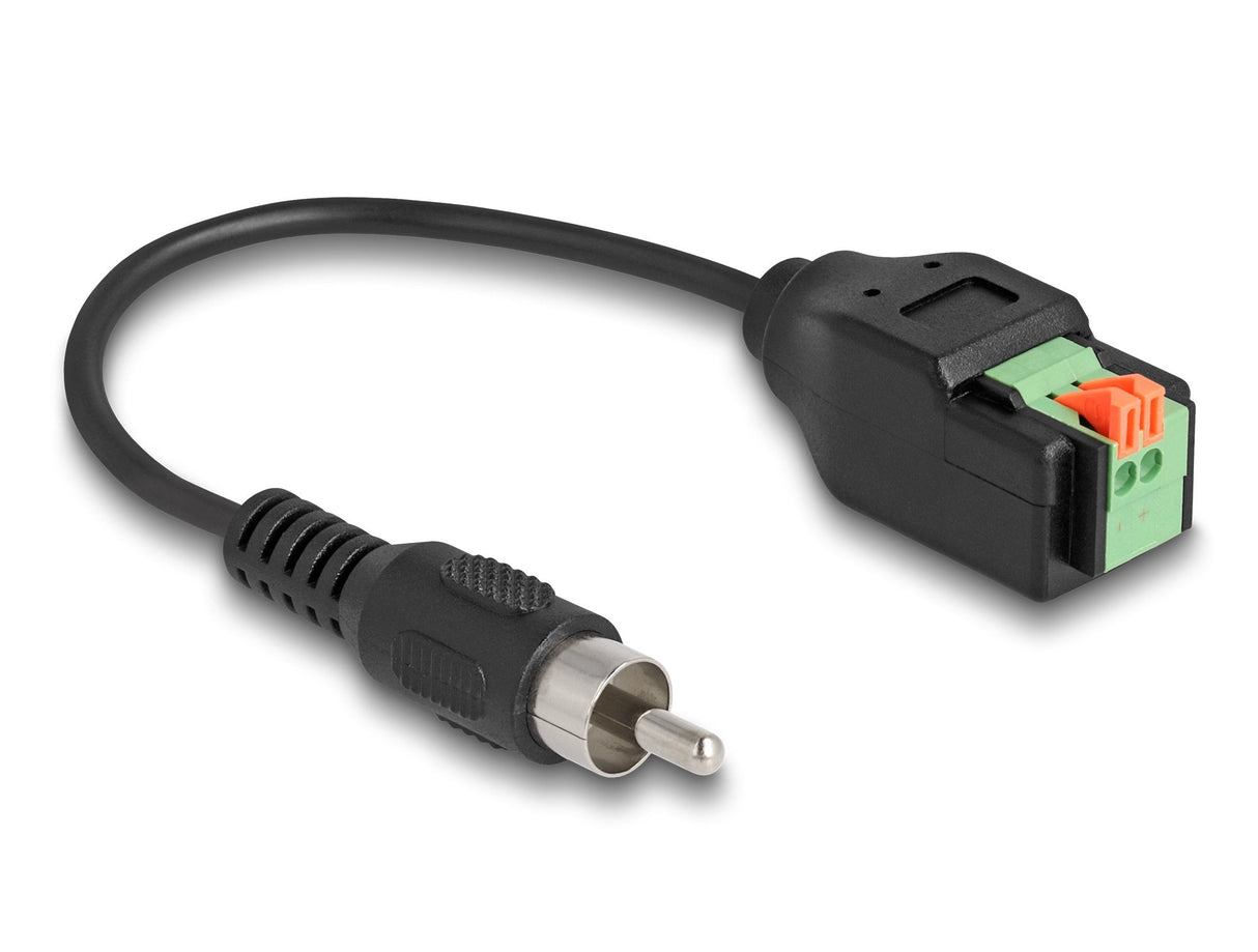 Delock Cinch Plug> Adaptador De Bloque De Terminal Con Botón De Impresión Negro, 15 Cm 66254