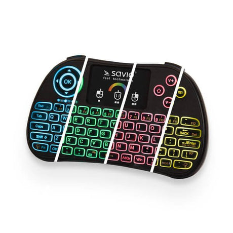 EAN 5901986045441 - Savio KW-03 teclado Universal RF inalámbrico QWERTY Inglés Negro imagen 1