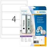 Carpeta Herma Etiquetas A4 Blanco 192x61 Mm Papel Opaco 40 Piezas.