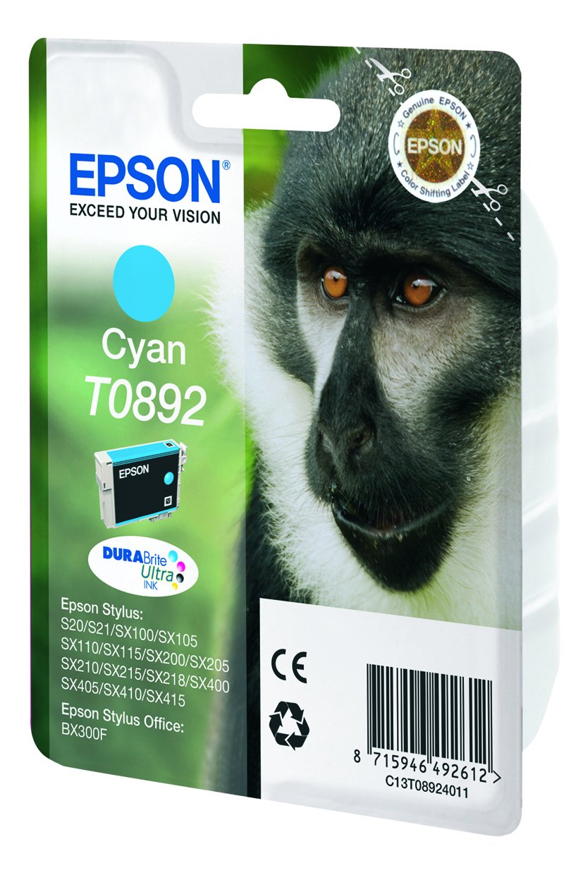Tinta Original Epson T0892 Cyan Para Epson Stylus Sx100 ,Sx110 ,Sx115,Sx200 ,Sx205,Sx210