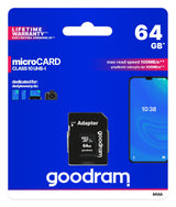 Goodram Memory Card Micro Sdxc 64gb Class 10 Uhs-I + Adapter