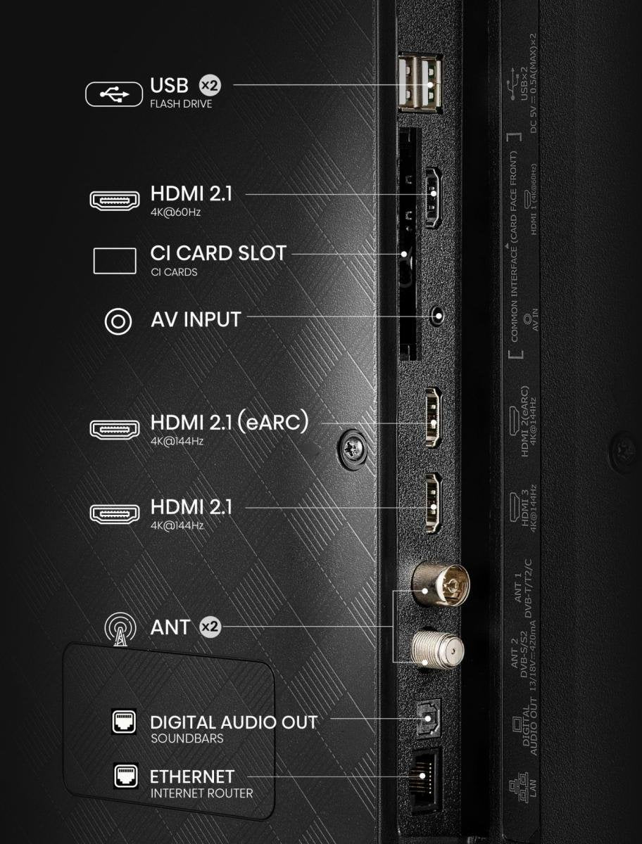 Hisense 43e77q Pro (108 Cm (43 Zoll), Negro, Ultrahd/4k, Tripple Tuner, Usb Recording, Time Shift, 144hz Panel) 43e77q Pro