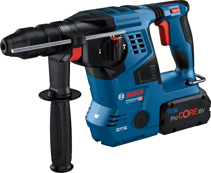 Taladro Percutor Inalámbrico Bosch Professional Gbh 18v-28 Cf Professional, 18 Voltios Azul/Negro, 2 Baterías Procore18v 8,0 Ah, Bluetooth, En L-Boxx