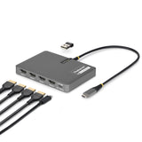 Startech.Com Quad-Usb-Hdmi-Adapt Base Para Portátil Y Replicador De Puertos Alámbrico Usb 3.2 Gen 1 (3.1 Gen 1) Type-C Gris