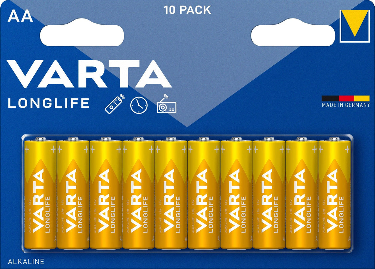 Varta Bateria Longlife, Mignon, Aa, Lr06, 1.5v Blister 10 Piezas