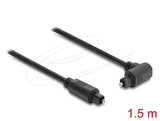 Delock Toslink Cable Stecker 90° Gewinkelt Auf Stecker Gerade, Ø 4 Mm, 1,5 M, Schwarz