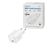 Logilink Usb-C Charger, 20 W, Gan, 1-Port, 1x Usb-C (Pd), Blanco