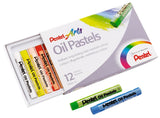 Pentel Oil Pastels Pack De 12 Pasteles Oleo - Blandos, Cremosos Y De Secado Lento - Colores Surtidos