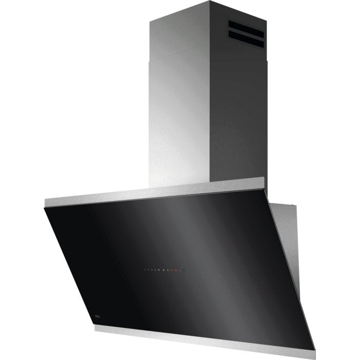 Campana Extractora  Aeg Serie 7000 Con Silencetech De 90 Cm  Campana De Pared Sin Cabeza Con Cristal  Extracción Y Recirculación  Máximo 760 M³/H En Funcionamiento De Escape Con Máx. 67 Db (A