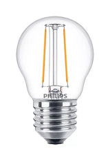 Signify Philips - Bombilla Con Led-Filament - Form: P45 - Transparente Finish - E27 - 2 W (Equivalente 25 W)
