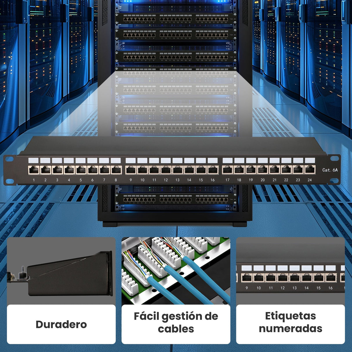 Extralink Cat6a Stp Patch Panel 24 Port - Cable - Cat 6a
