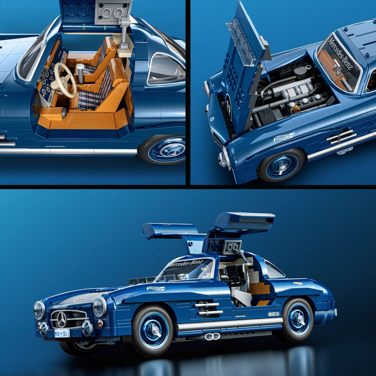 Mattel Mega Hot Wheels Mercedes-Benz 300sl, Juguete De Construcción Escala 1:24 Hww25