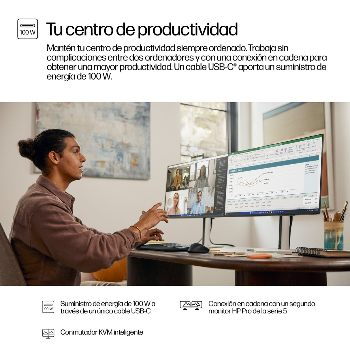 EAN 5715063749555 - HP Series 5 Pro 27 inch QHD USB-C Conferencing Monitor - 527pm pantalla para PC 68,6 cm (27") 2560 x 1440 imagen 7