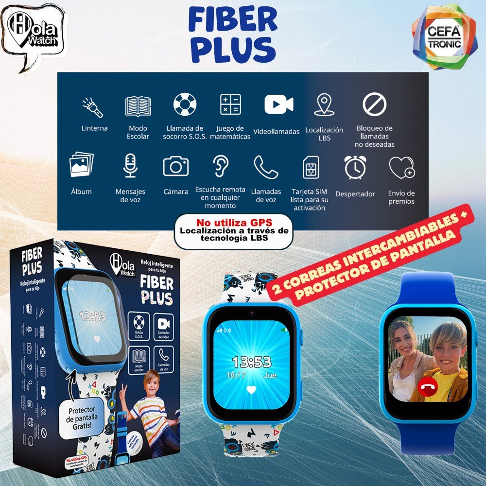 Hola Watch Fiber+ Azul Smartwatch Para Niños 1.83" 4g
