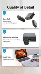 Convertidor Rca A Hdmi Vention Aefb0 Rca Hembra Hdmi Hembra Miniusb Hembra