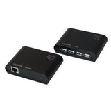 Extensor Usb 2.0 Cat.5, 50 M, Incluye Concentrador Usb De 4 Puertos, Negro Logilink