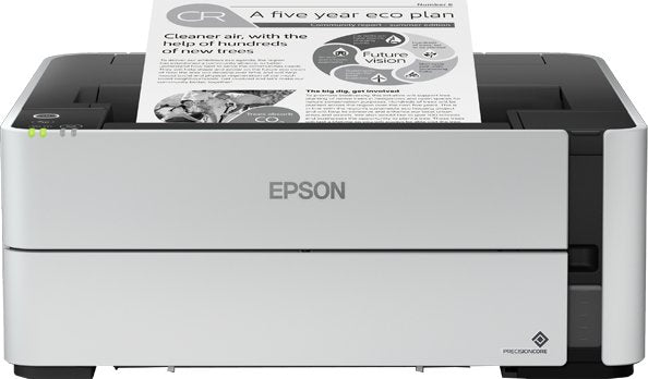 Tinta Epson Ecotank Mono M1180, A4, 1200x2400dpi, 39ppm, Usb, Ethernet, Wi-Fi, Duplex, 3 Años De Garantía Después De Reg.