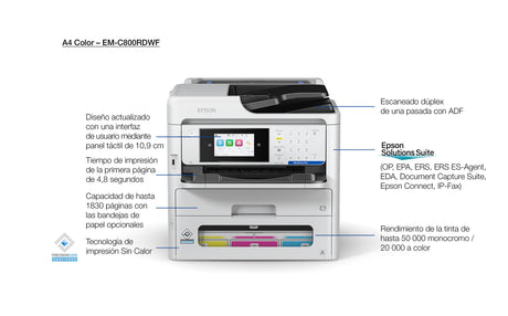 EAN 8715946715797 - Epson WorkForce Pro EM-C800RDWF Inyección de tinta A4 4800 x 1200 DPI 35 ppm Wifi imagen 1