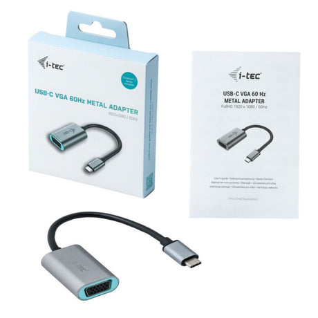 EAN 8595611702594 - i-tec Metal C31METALVGA60HZ adaptador de cable de vídeo 0,15 m USB Tipo C VGA (D-Sub) Gris imagen 4