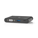 Nedis Tcarf220bk Base Para Portátil Y Replicador De Puertos Usb 3.2 Gen 1 (3.1 Gen 1) Type-C Negro