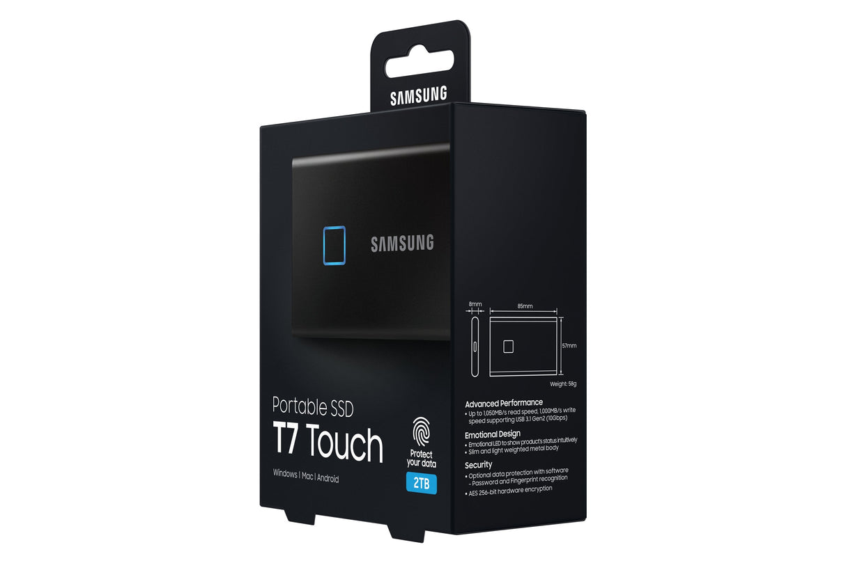 Disco Externo Ssd Samsung 2 Tb T7 Touch Negro