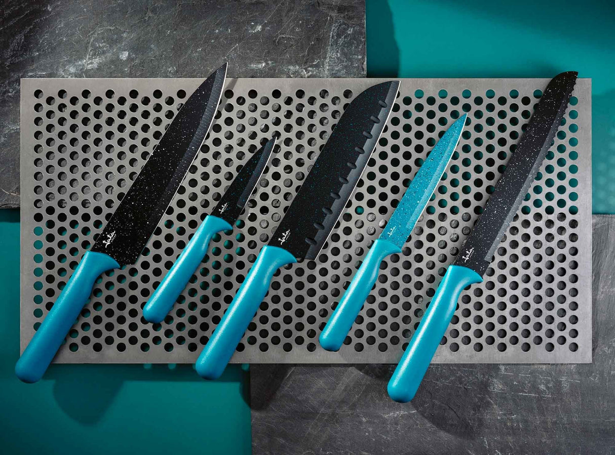 Jaata Juego De 5 Cuchillos  De Cocina Azul Hq4503