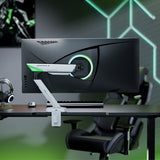 Aisens Soporte De Mesa Gaming Contrapeso Giratorio E Inclinable Para Monitor/Tv 16kg (3 Pivotes, 1 Brazo) De 17-49, Negro-Blanco