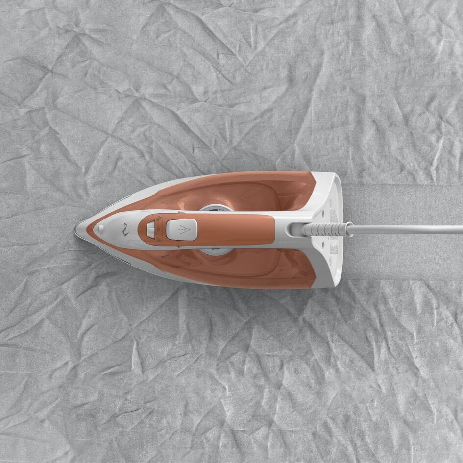 Tefal Virtuo 30 Fv2c40e0 Plancha Plancha Vapor-Seco Suela De Cerámica 2000 W Durazno, Blanco