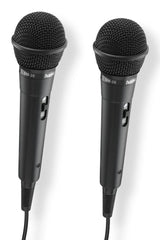 Hama Karaoke Pack De 2 Microfonos Dinamicos - Cable 2.5m - 100hz - Jack 3.5mm - Cardioide - 600 Ohm - 220x53x53mm -