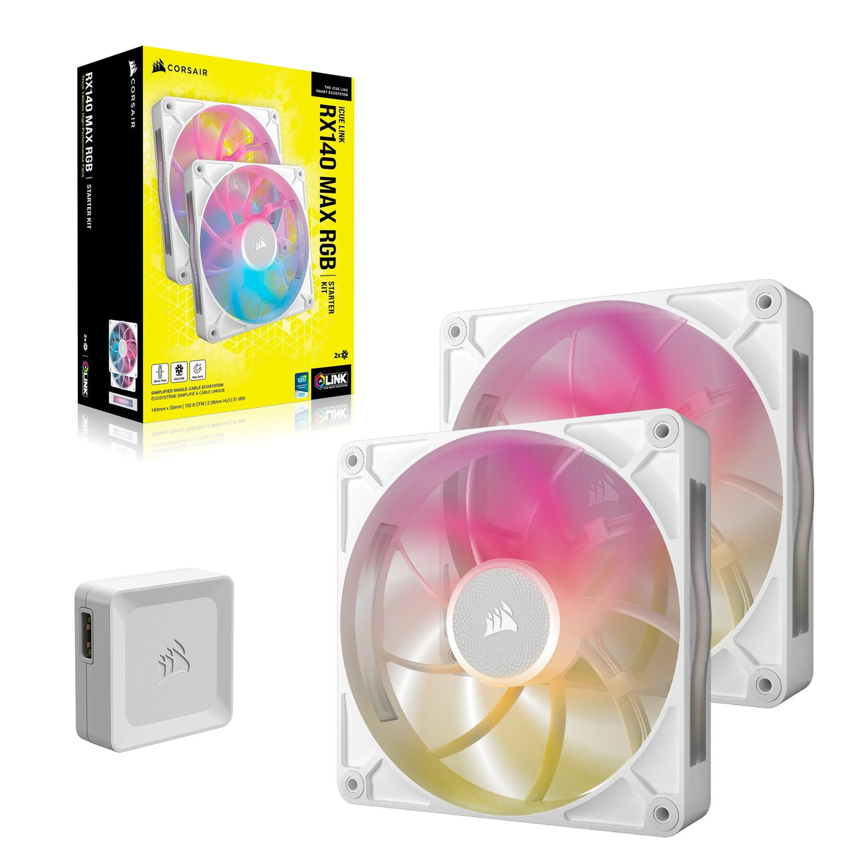 Ventilador Corsair Icue Link Rx140 Max Rgb 14 Cm Blanco 2 Pieza(S)