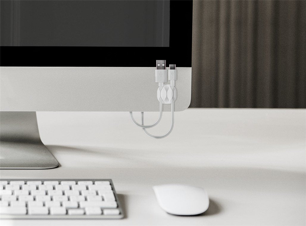 Juego De 4 Piezas Para Organizar Y Sujetar Cables, Extraíble, Gestión De Cables 3 Ranura, Blanco  Blister