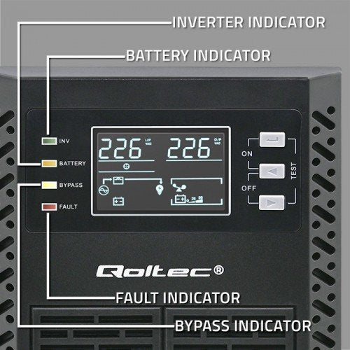 EAN 5901878522814 - Qoltec 52281 sistema de alimentación ininterrumpida (UPS) Doble conversión (en línea) 2 kVA 2000 W 3 sali imagen 10