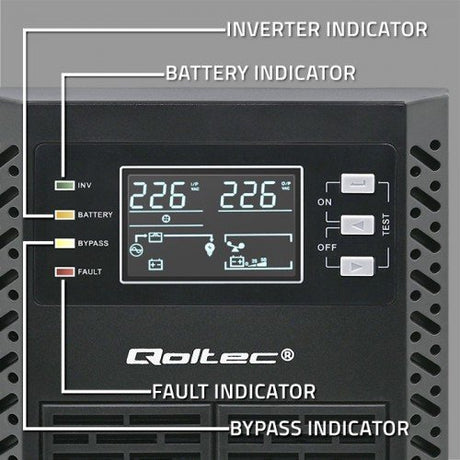EAN 5901878522814 - Qoltec 52281 sistema de alimentación ininterrumpida (UPS) Doble conversión (en línea) 2 kVA 2000 W 3 sali imagen 10