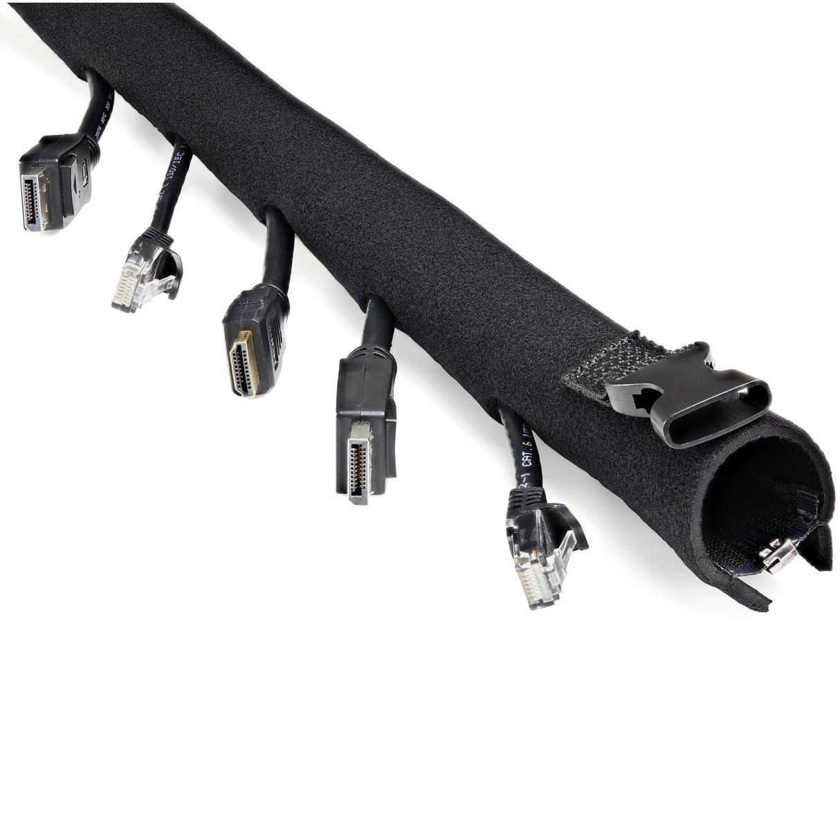 Startech Manga De 1m De Neopreno Con Cremallera Para Gestión De Cableado - Con 3cm De Diámetro Negro
