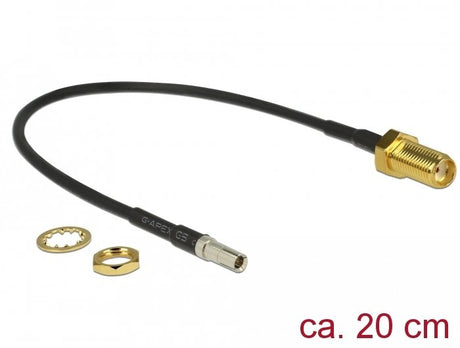 EAN 4043619899128 - DeLOCK 89912 cable coaxial RG-174 0,2 m TS-9 SMA Negro imagen 1
