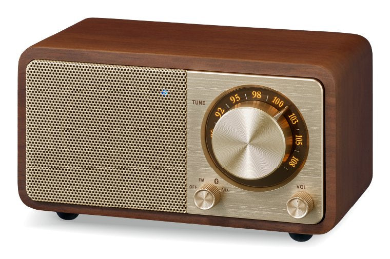 Sangean Wr-7 Plus Nogal Vintage Radio Con Mueble De Madera Fm Bluetooth Aux