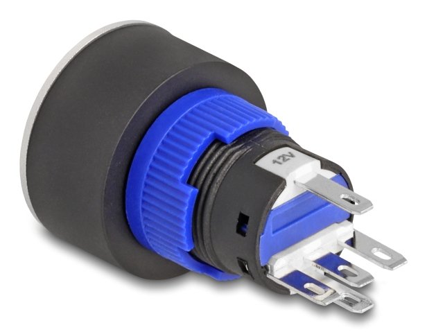 Drucktaster Zum Einbau 22 Mm 5 X Lötanschluss Taster Flach Kunststoff Led Blau
