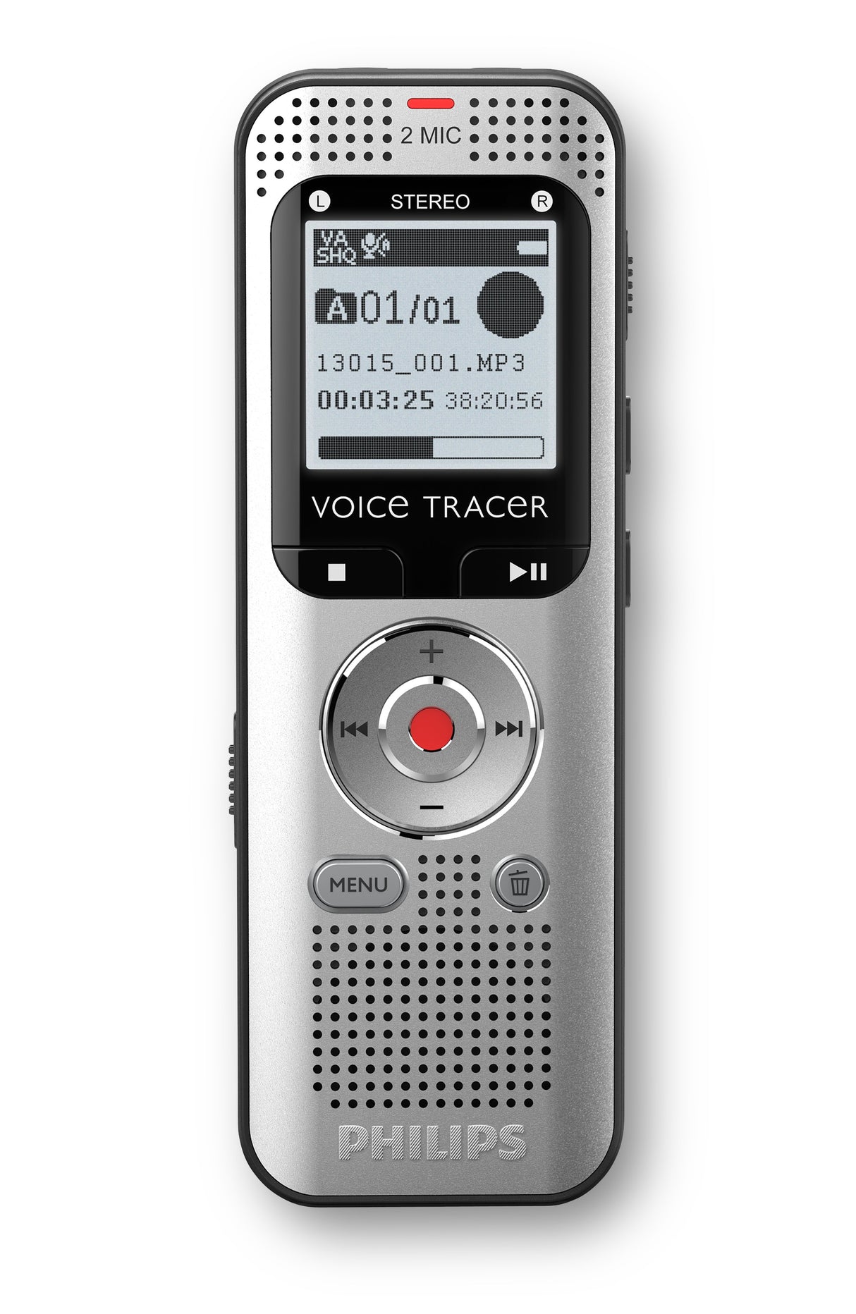 EAN 0855971006878 - Philips Voice Tracer DVT2015 dictáfono Memoria interna y tarjeta de memoria Plata imagen 1