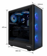Coolbox Caja Atx Ga700 Darkside Gpu Max 315mm Cristal Templado Liquida 240mm Usb-C Negra