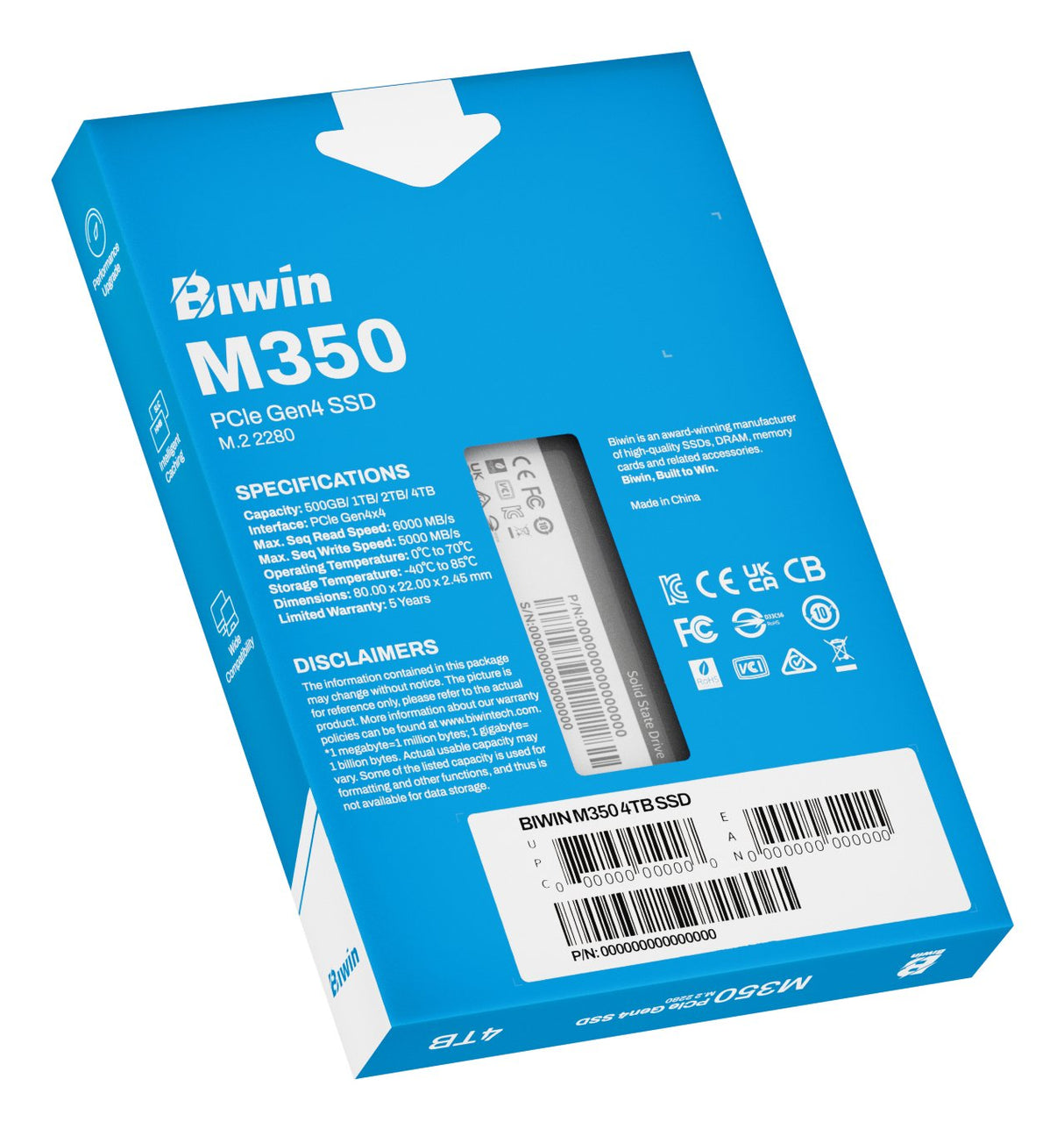 Biwin Ssd M350 1tb Pcie Gen4×4 5200 Mb-S