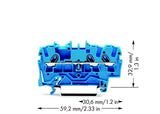 Wago 2001-1304 3-Leiter-Durchgangsklemme ,1,5mm