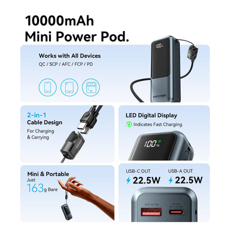 EAN 6922794797758 - Vention FKOH0 batería externa 10000 mAh Gris imagen 3