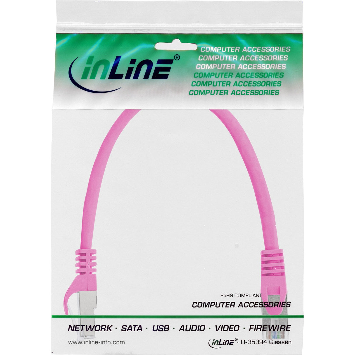 Cable De Red Inline Sf/Utp Cat.5e Rosa 0.25m