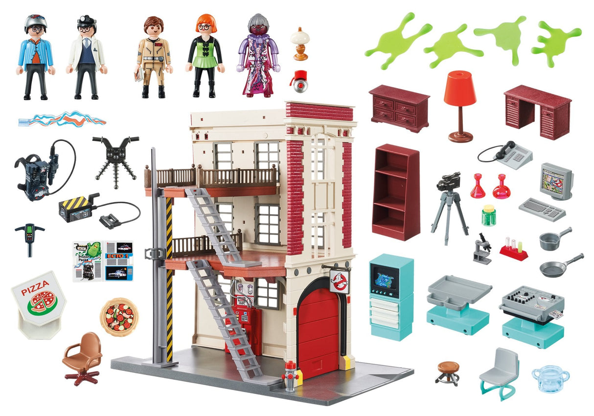 Playmobil Cazafantasmas Cuartel Del Parque De Bomberos Ghostbuster