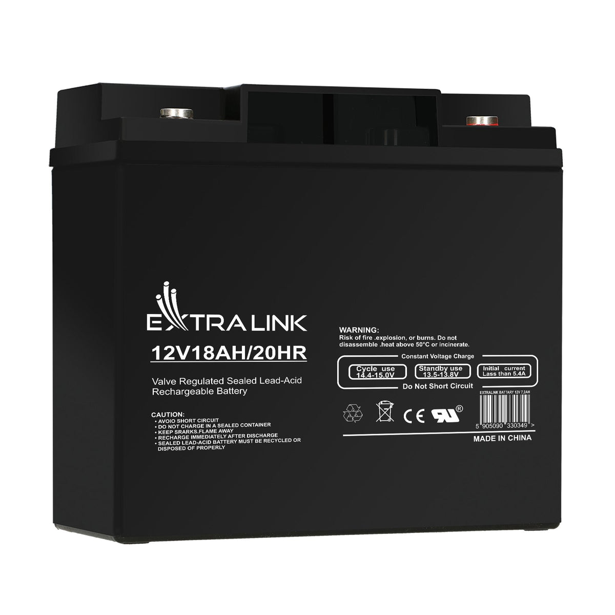 Extralink Akumulator Battery Accumulator Agm 12v 18ah - Batterie - 18.000 Mah Sealed Lead Acid (Vrla) 13,5 V