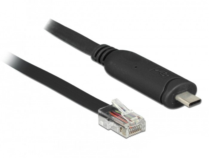 EAN 4043619639120 - DeLOCK 63912 cable de serie Negro 2 m USB Tipo C RJ45 imagen 1